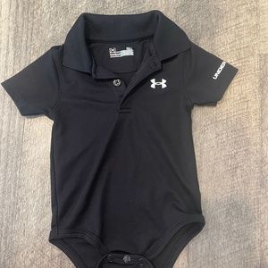 Under Armour Black Polo Shirt Baby Onesie 6/9M One-Piece